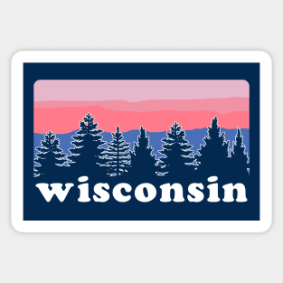 Northern Wisconsin Pine Tree Sunset Sticker